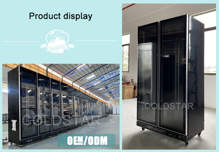 Fan Cooling Glass Door Upright Refrigerator For Sell Monster Energy Drink Display Fridge