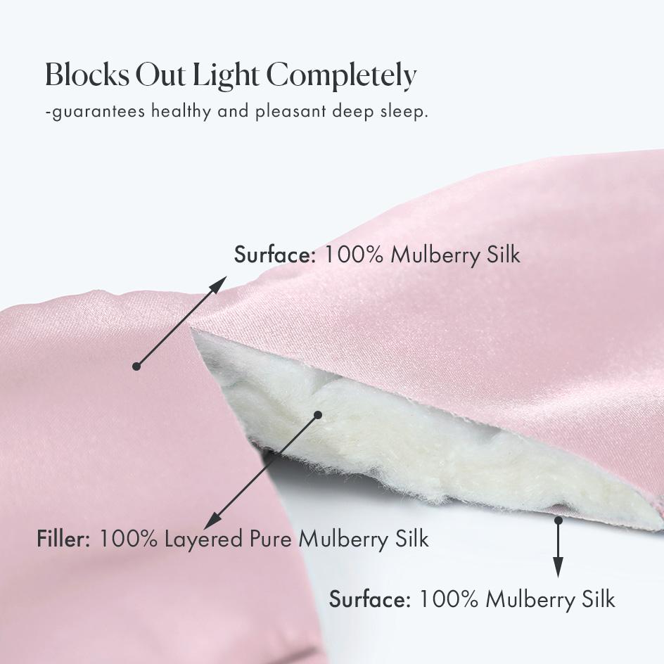 Pure Lightweight Silk Fabric 100% Mulberry Silk Eye Mask With Elastic Band