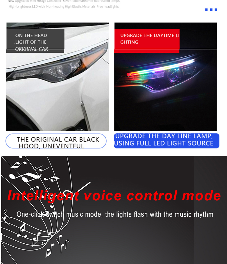 Waterproof 5050 Car Headlight Led Tube Strip / Led Tail Lights Strips 45cm 60cm