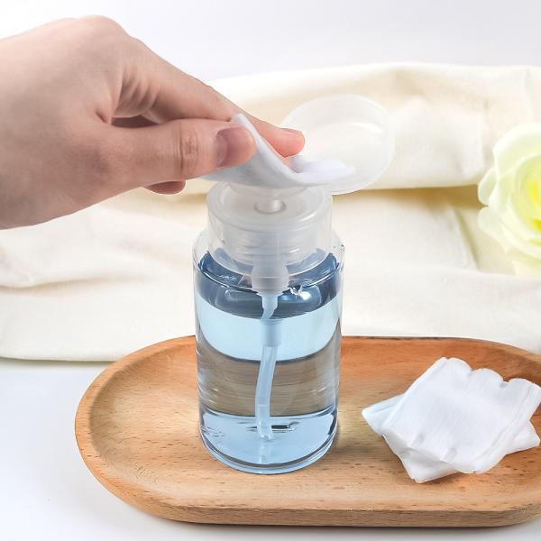 Transparent Leak Proof Makeup Remover Bottle with Flip Cover and Pump Dispenser for Easy Portability