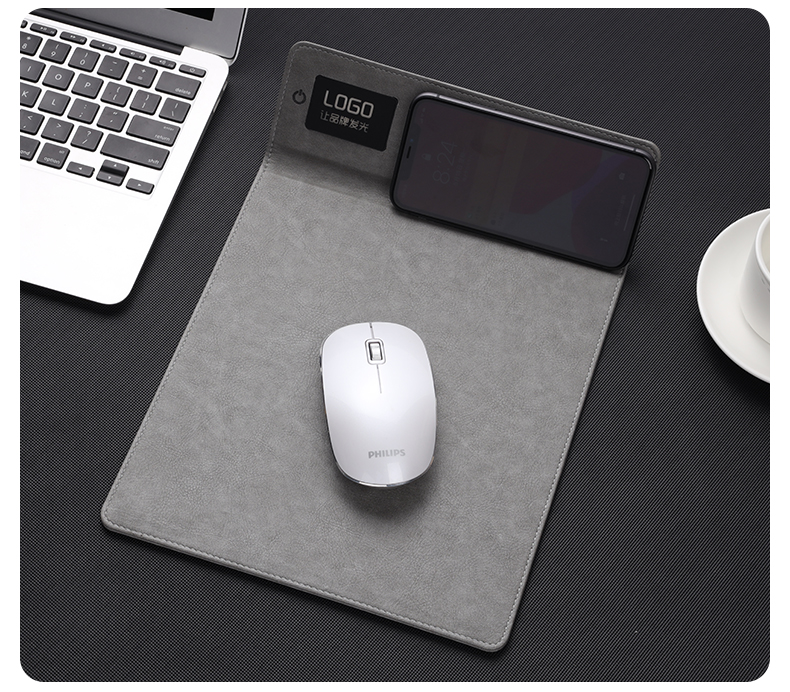 Customized 10W Fast Charging Mouse Pad Multifunctional Office Gift