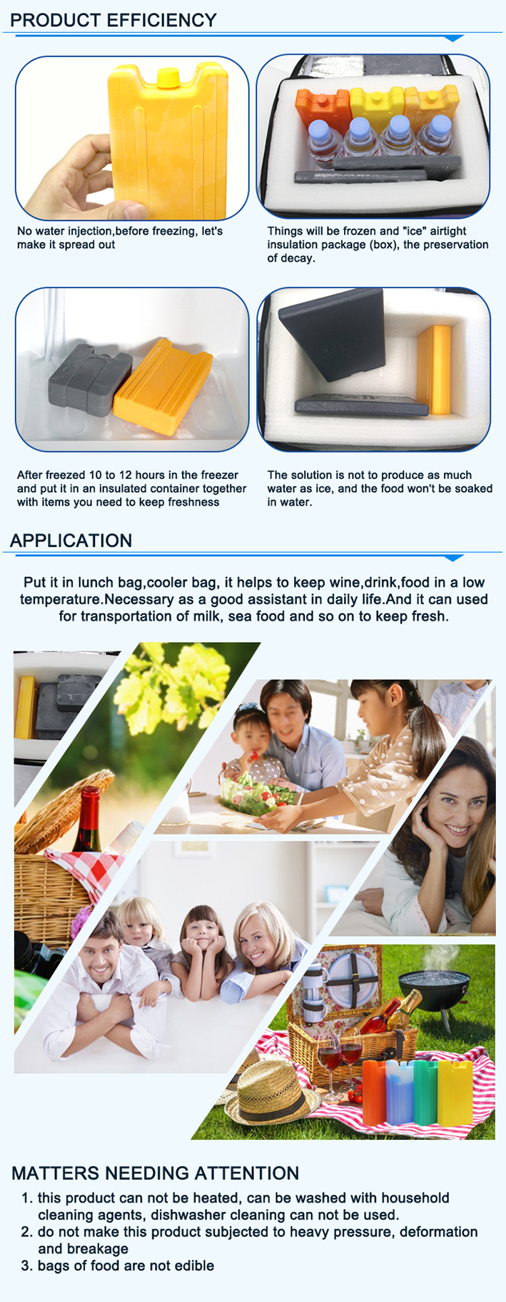 Mini Plastic Gel Ice Brick Ice Boxes Picnic Ice Cooler Box