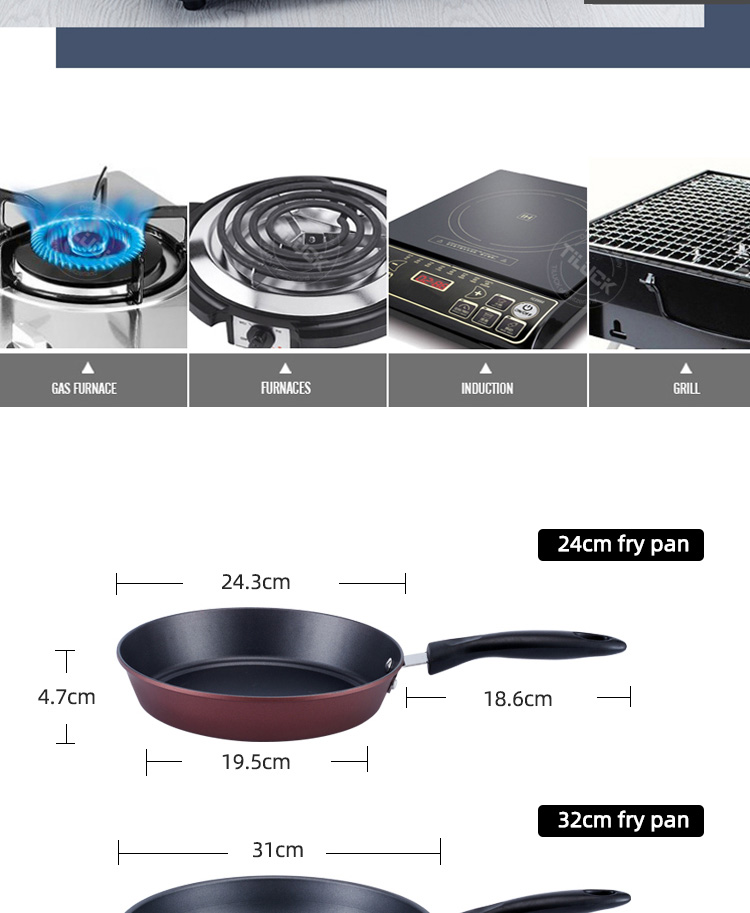 6 Pieces Red Cast Iron Cookware Set Nonstick Soup Pots For Kitchen