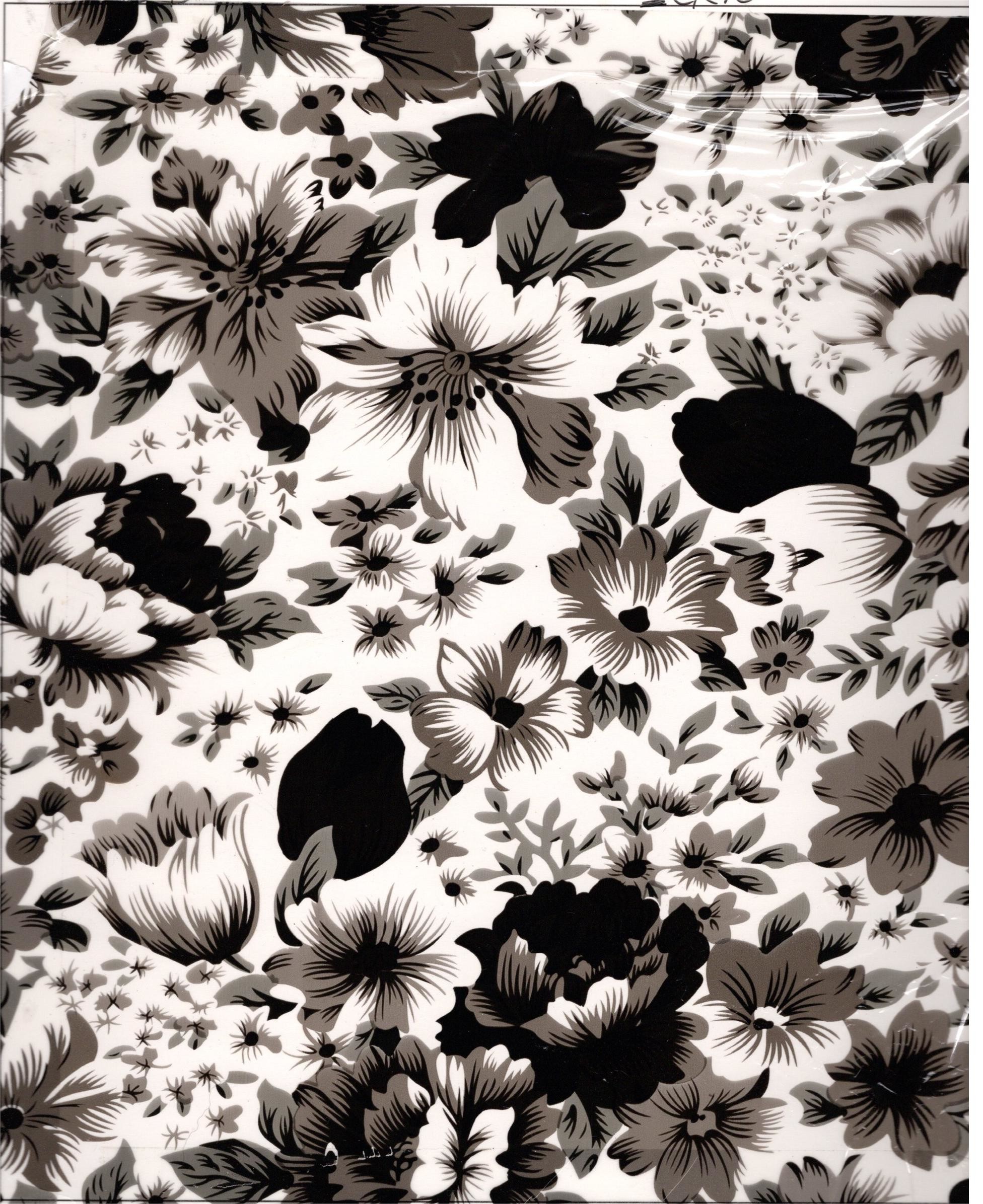 Printed Colorful Flowers PVC PU Synthetic Faux Leather Material