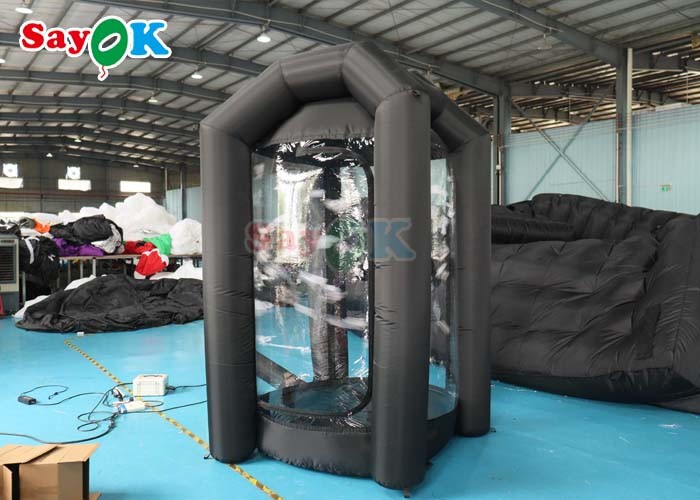 0.44mm PVC Inflatable Cash Cube Booth Black Cash Cube Quick Inflated Machine Money Grab Catch For Promotion Events