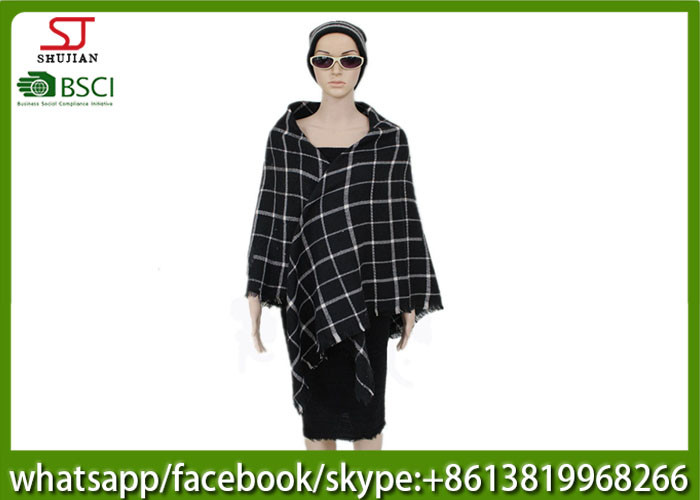 239g 140*140cm 100%Acrylic Woven Plaid Square Poncho hot sale new style keep warm fashion scarf