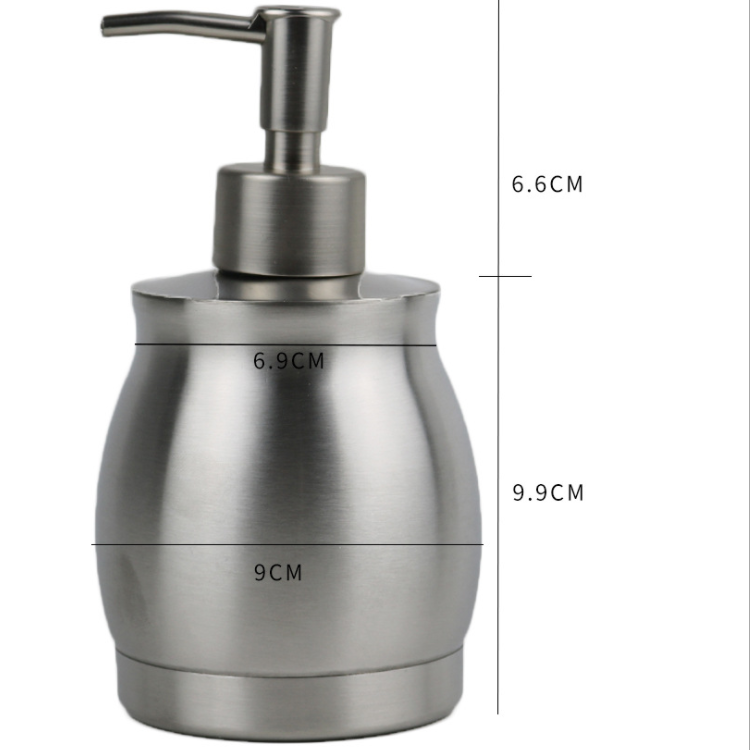 Manual Hand Bathroom Soap Stand 390ml Stainless Steel Liquid Soap Container