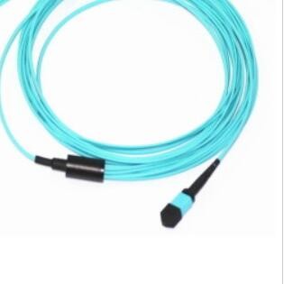 High Density MPO Trunk Cable , MPO To ST Optical Fiber Patch Cord OM3