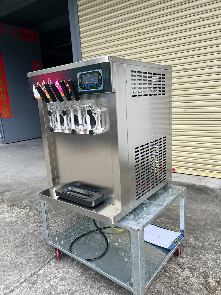 R410a R134A Refrigerant Soft Serve Ice Cream Machine 5 Flavors Commercial Maker English Operating Language