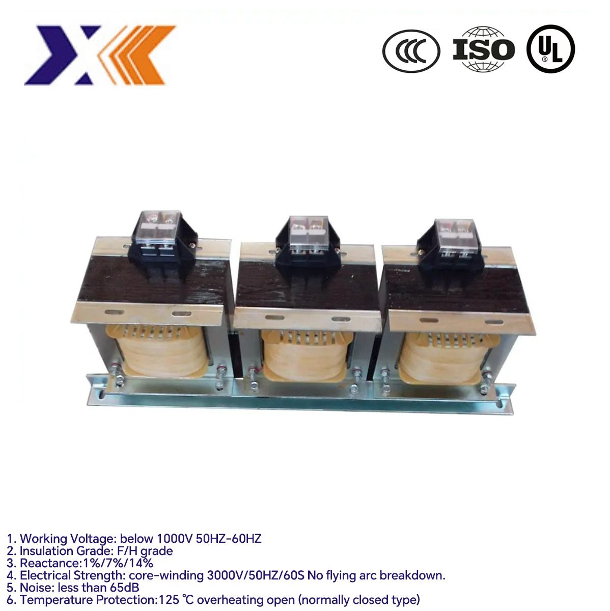 Three Phase Filtering Reactor for Home Appliances 1% / 7% / 14% Harmonic Filtering