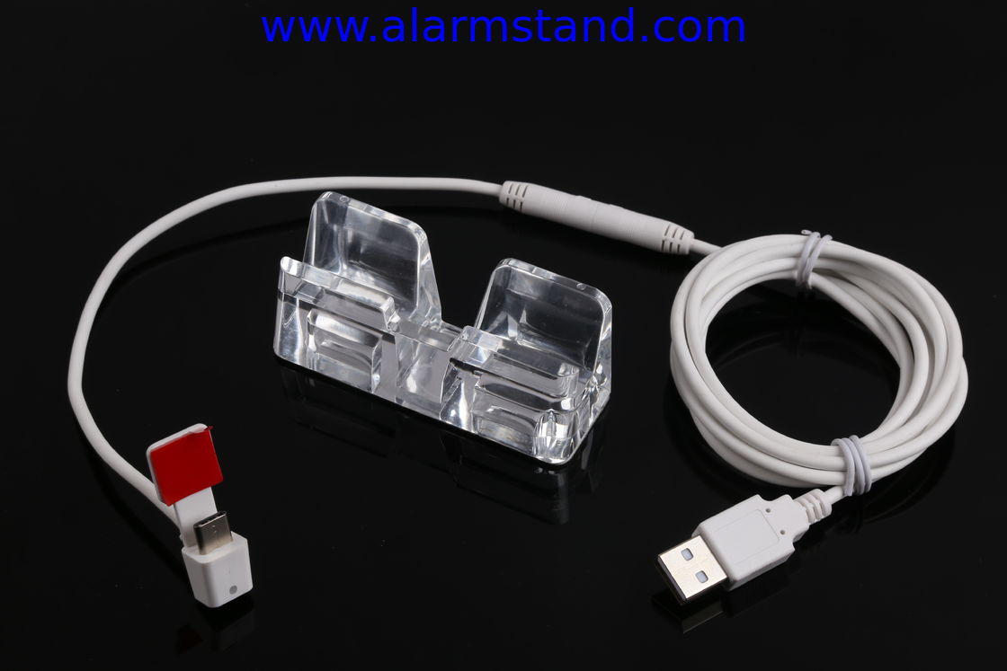 COMER anti-theft alarm system clear acrylic cell phone display holders charger stand for mobile phone accessories stores