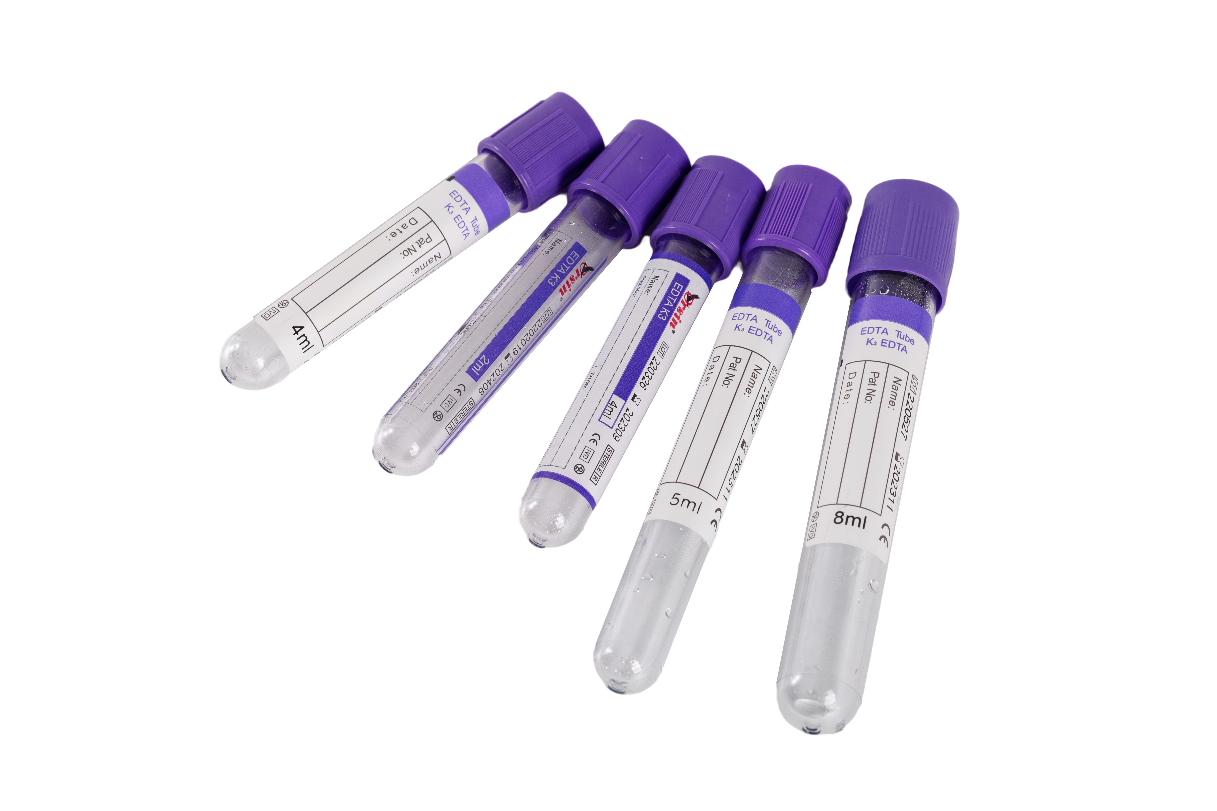EDTA K2 EDTA K3 purple glass or PET tube whole blood test tube