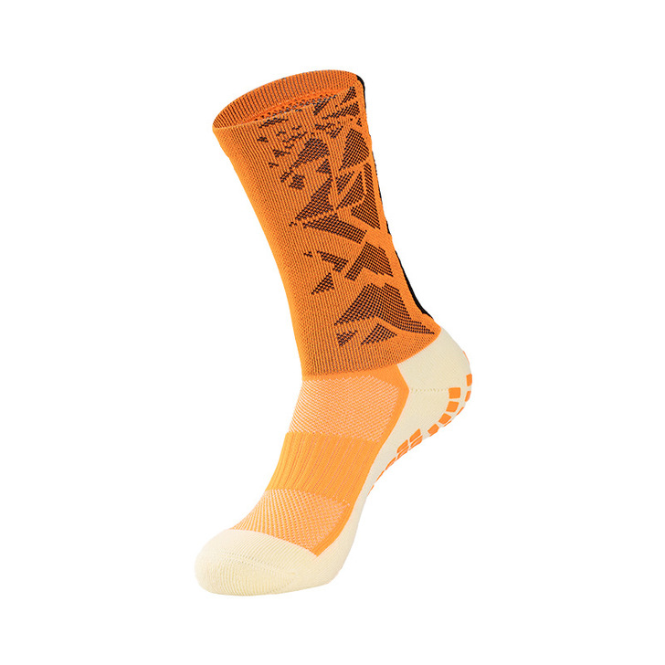Spring Thick Padded Football Custom Anti-slip Crew Football Socks Grip Weaving Method