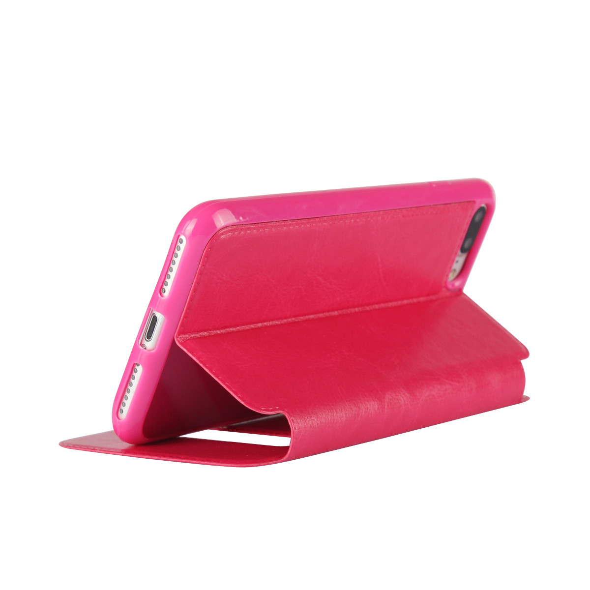 iPhone 8 Plus Case, Window View Stand Feature PU Leather Phone Case for Apple iPhone 5,6,7,8,X