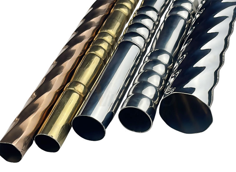Ss Threaded 0.3mm Decorative Stainless Steel Tube Pipe Various Shapes Inox 201 304 316 Pattern Embossed