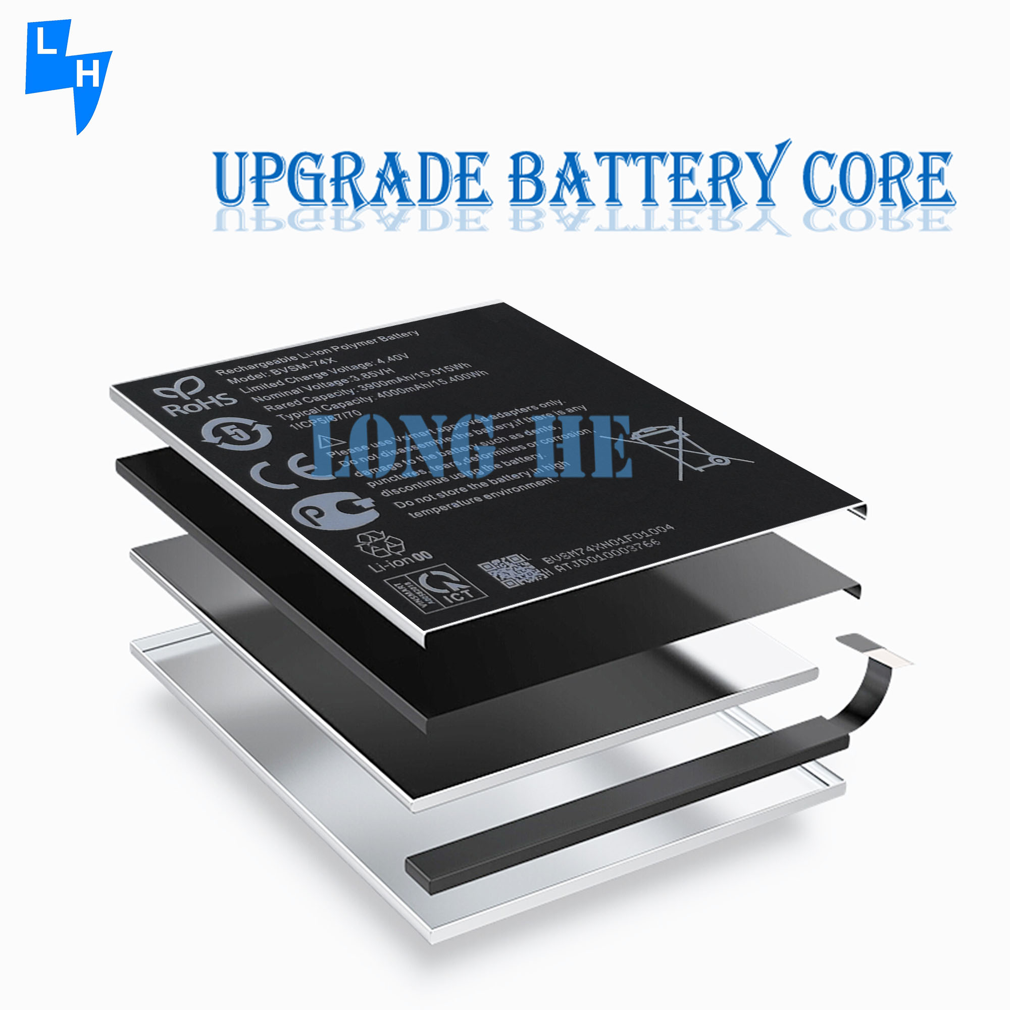 RECHARGABLE Li-Polymer BVSM-74X Batteries for Vsmart Aris Pro Phone 4000mAh Capacity