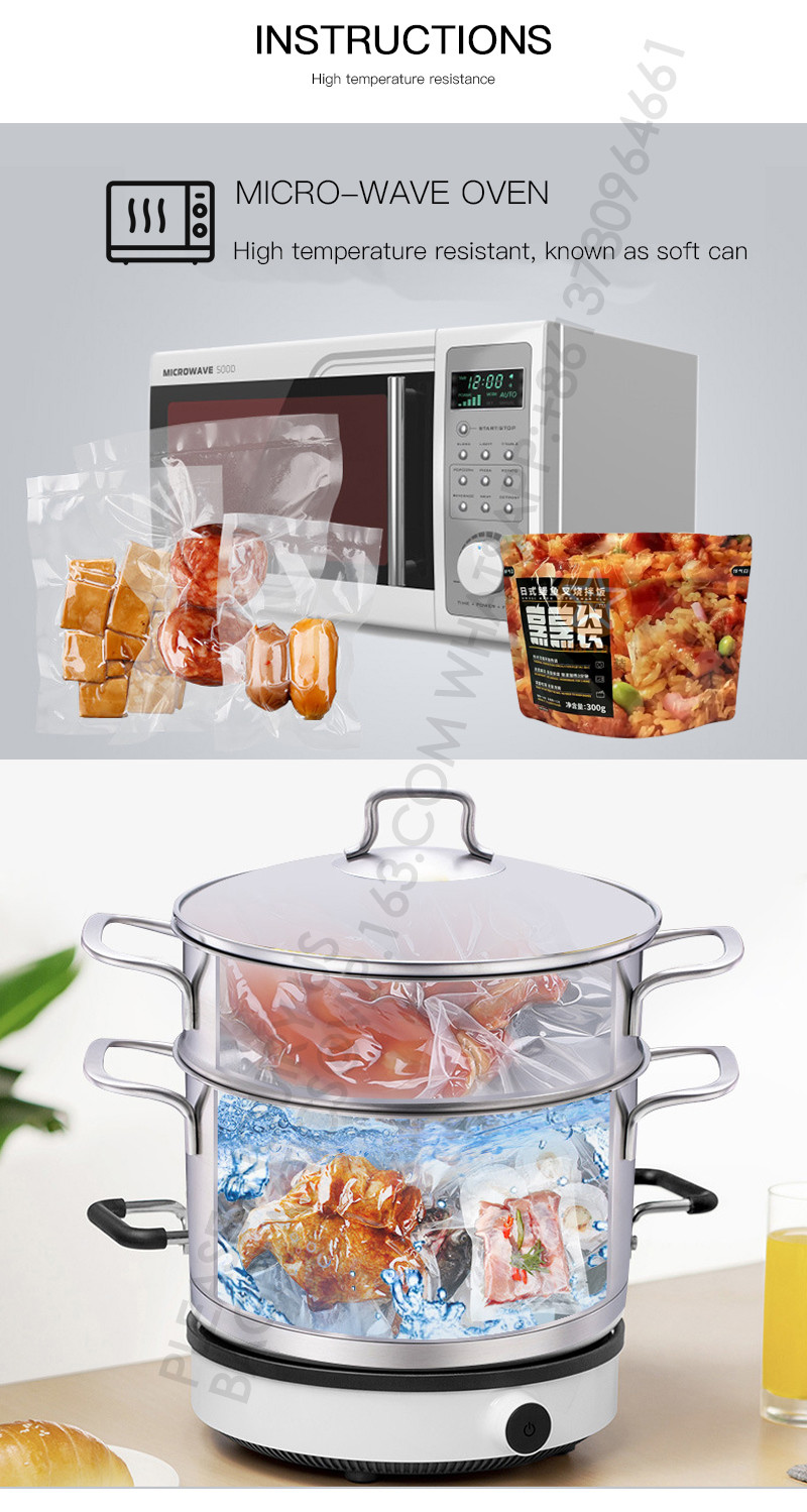 Stand-Up Retort Pouch, Retort Bags, Boiling Package For Retort For Meat Vegetable Soup