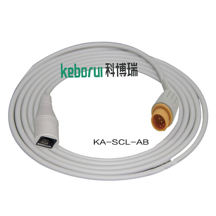 Grey IBP Adapter Cable Compatible For SCL 4pin Monitor To Abbott Transducer