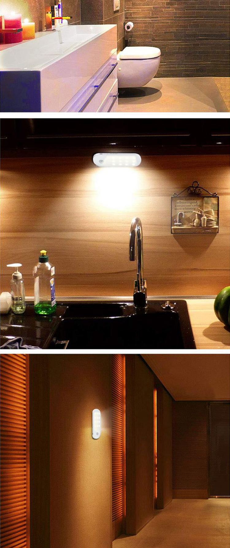 5000K PIR Sensor Cabinet Light Motion Sensor LED Light 1.5W