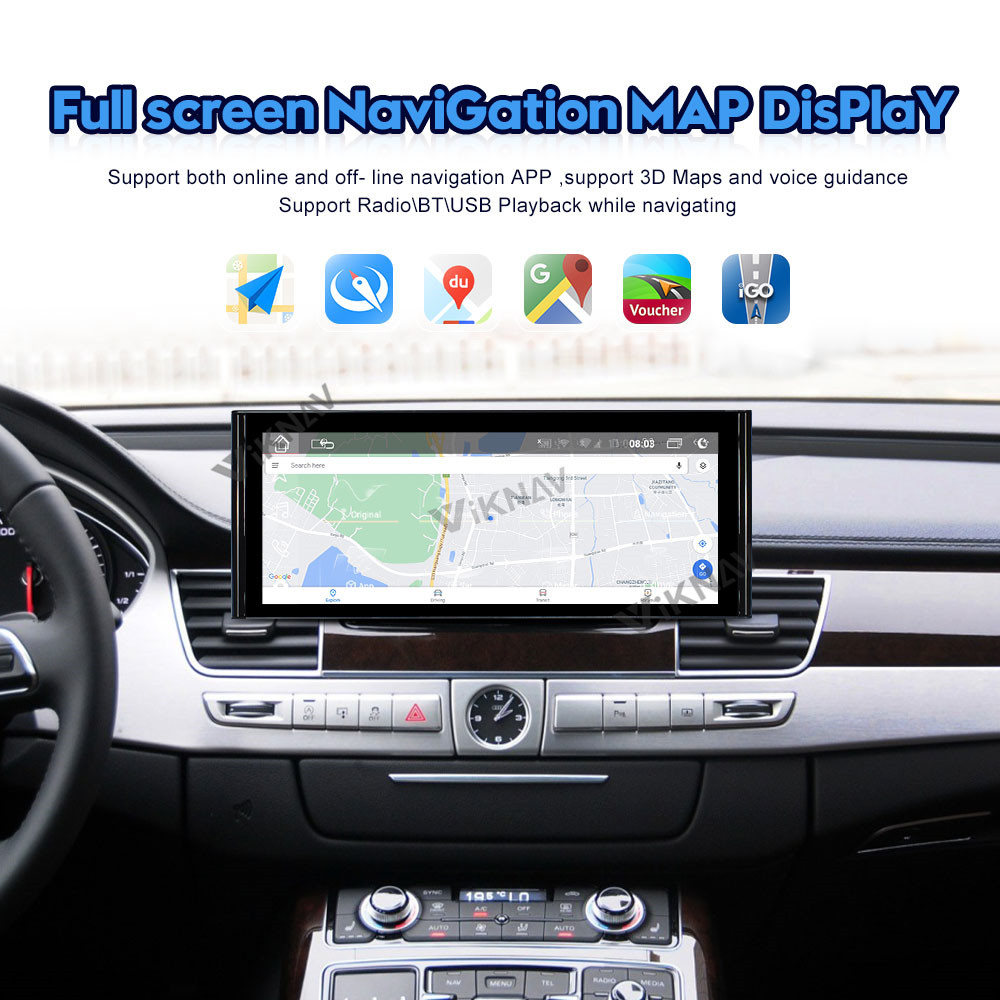 1920*720 Android Auto Car Stereo 12.3 Inch For Audi A8 D4 2011-2017