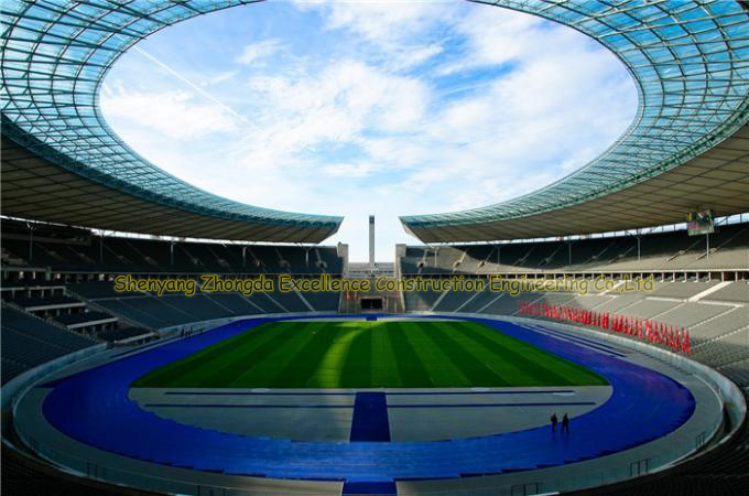 Arch steel space frame structure stadium for sports hall