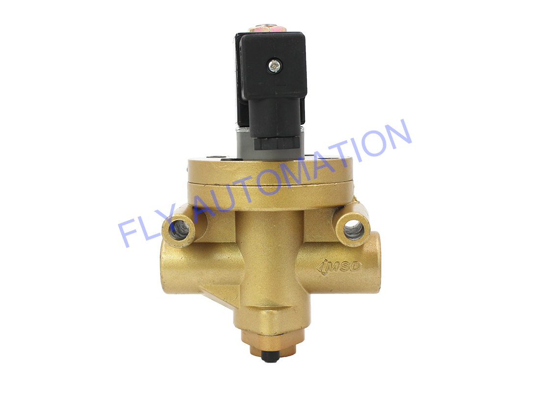 Pneumatic Solenoid Valve K23JD-10W 3/8" Yellow Old Cut-Off 3/2 Way