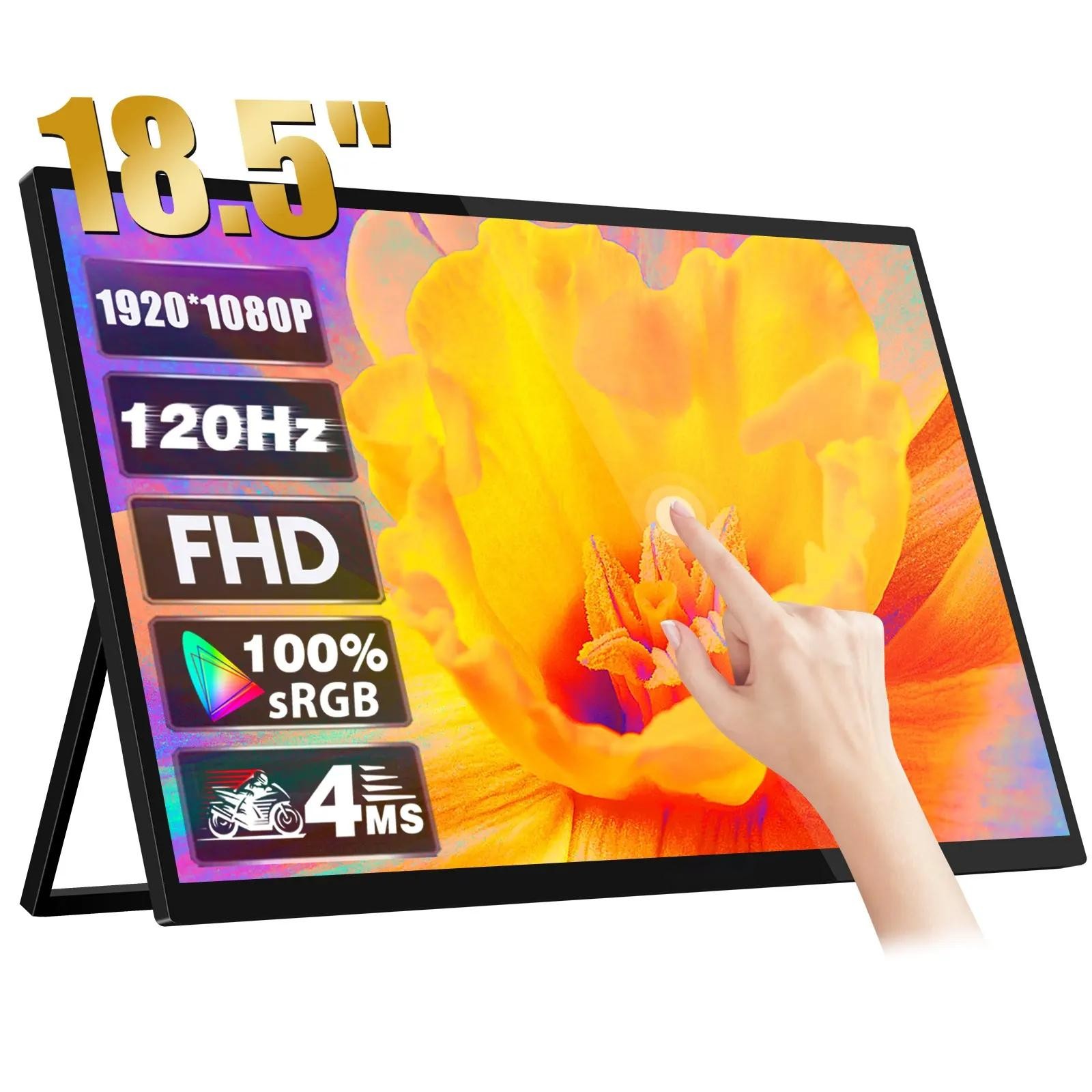 Travel Dual 100Hz 144Hz Portable Monitor 4k Touchscreen For Laptop PC Phone PS4 PS5