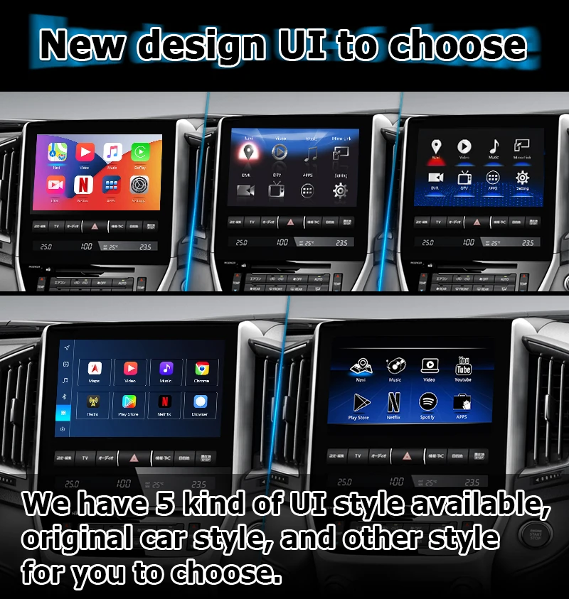 Toyota Land Cruiser LC200 Android video interface 8+128GB powered by Qualcomm with carplay android auto