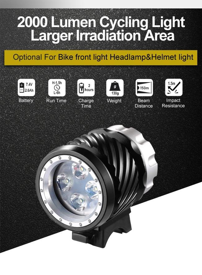 Waterproof IP65 Electric Bicycle Light For Night Road Riding CE ROHS Certificate
