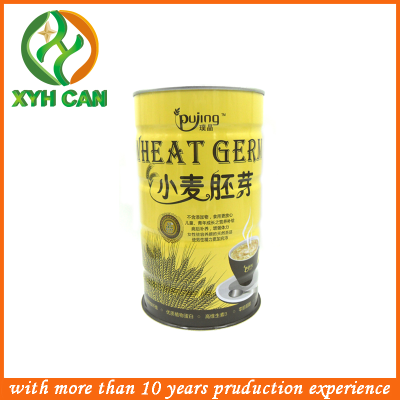 Food Tin Can Yellow Tea Silver Storage Deep Tins Embossing Printing