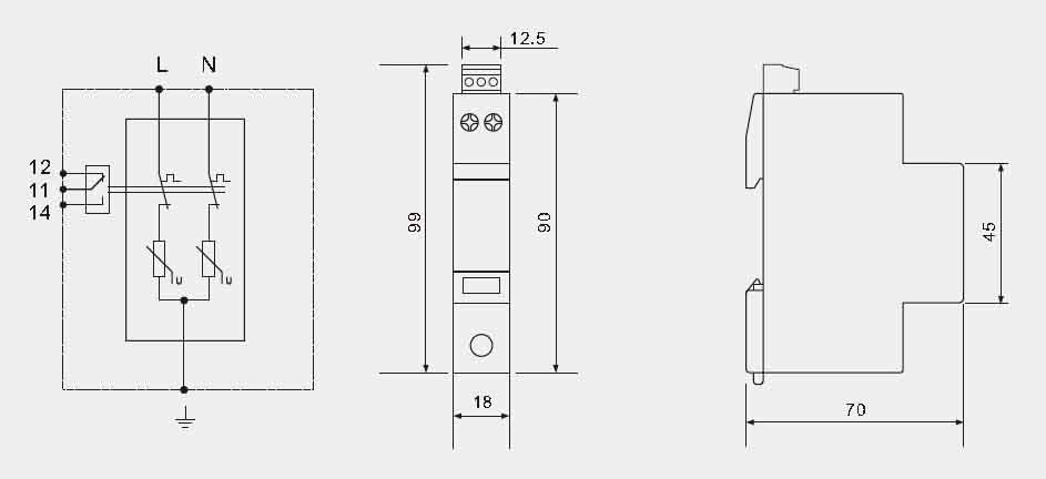 Britec Surge Protective Device Type 3 BR -10DP Series 35mm Lightning Protection Device