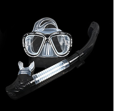 Diving equipment high quality silicone diving mask set of underwater ventilation PE pipe Diving mask snorkel set
