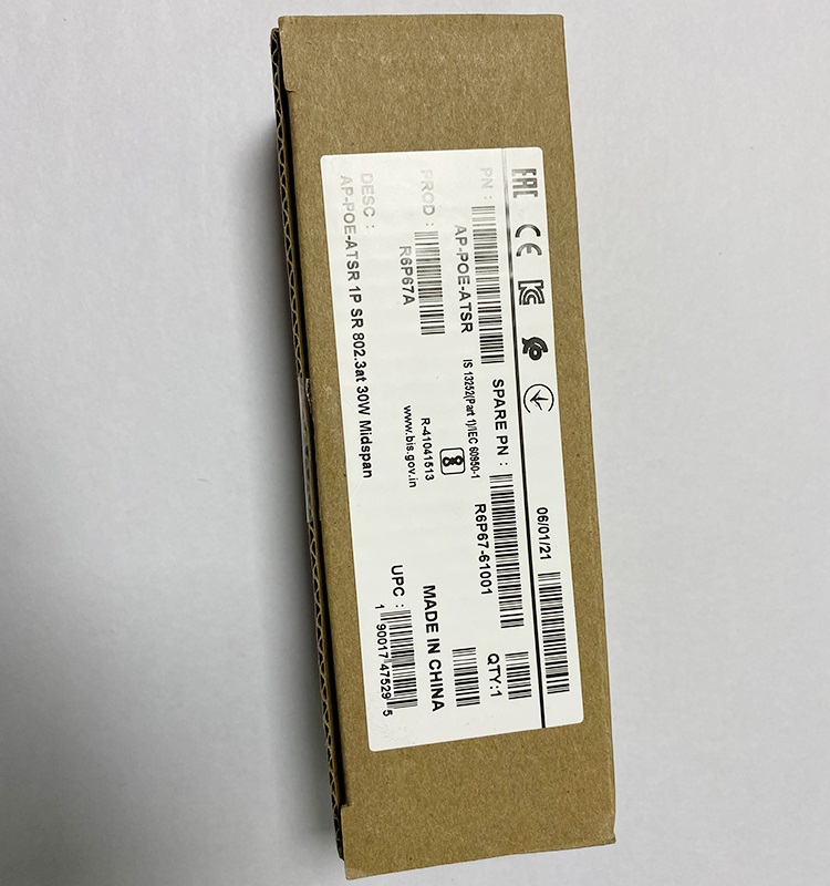 Indoor R6P67A AP-POE-ATSR 1P SR 802.3at 30W Aruba Midspan Injector POE