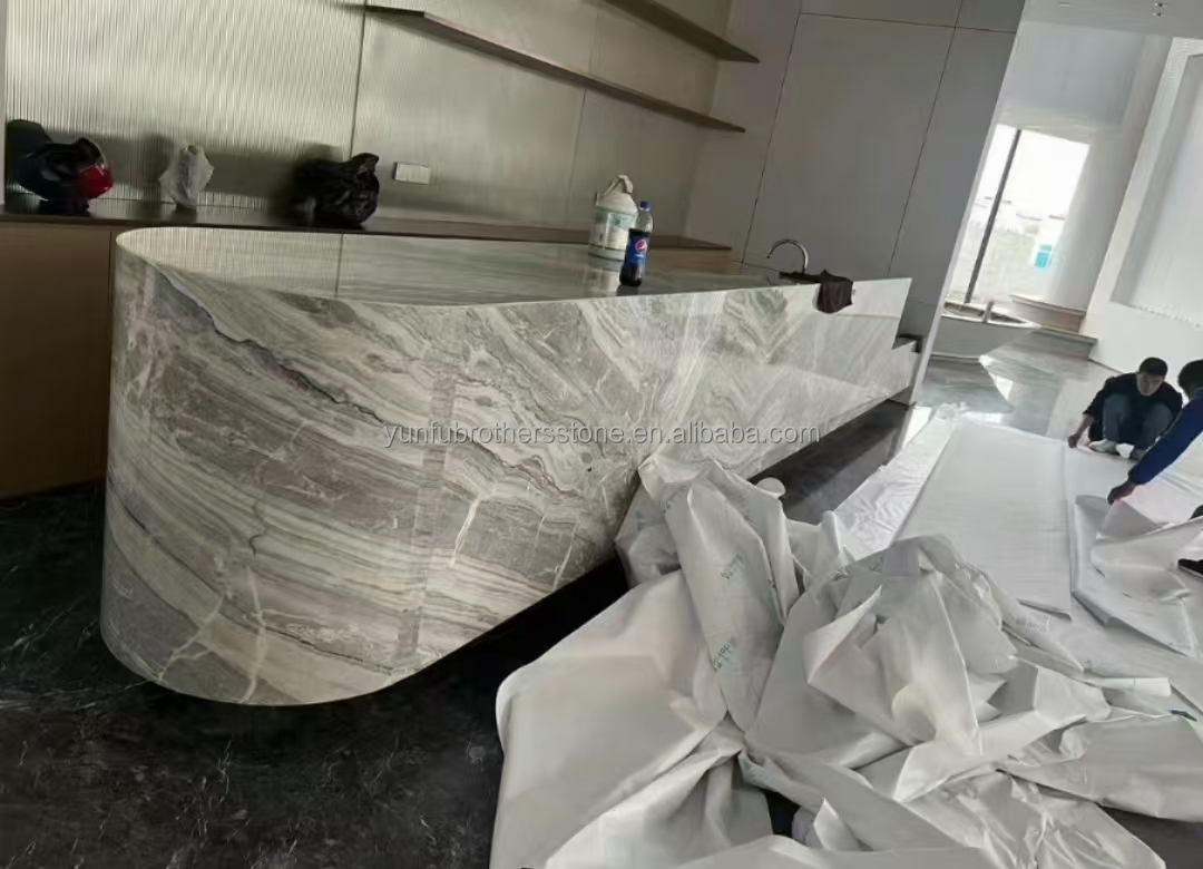 Polished Serbian Grey Marble Wall Panels for High End Interior Decoration