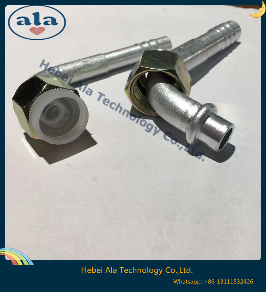 Female O-Ring fittings Aluminium joint with iron cap Connectors auto air conditioning hose ends ACO-ring female fittings