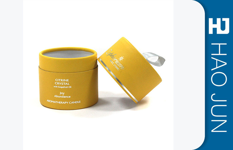 Yellow Color Cardboard Candle Boxes Candle Gift Tube Packaging