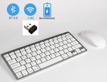 Recharge Bluetooth 5.0 2.4Ghz USB Receiver Wireless Keyboard And Mouse Set