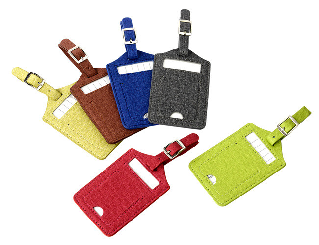 Pantone Travel Luggage Tag Pu Leather Rectangle Advertising Gift Hot Stamping Logo