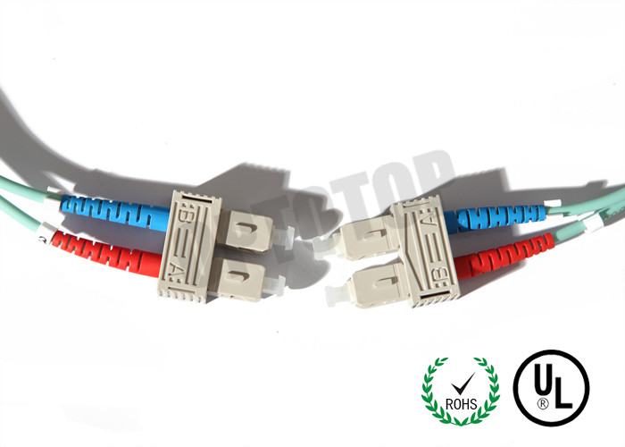 Custom SC SC Fiber Patch Cord 3 MM OFNR Corning Om3 For Telecom Networks