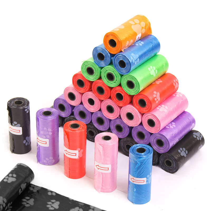 HDPE Compostable Dog Poop Bags Pink Red Purple Biodegradable Pet Waste Bags