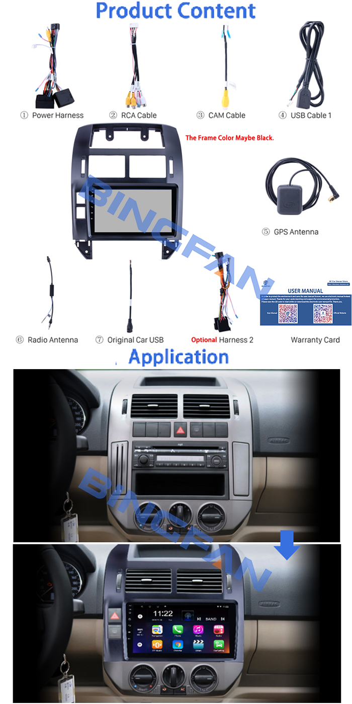 SWC Carplay Volkswagen Touch Screen Radio 12v Audio POLO Car Radio
