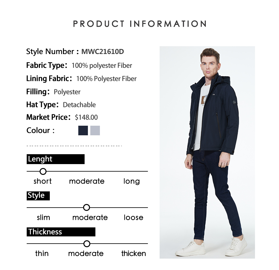 Man Sping Autumn Coat Fashionable and Practical Cotton Jacket for Autumn and Spring, gray coat, man hooked coat
