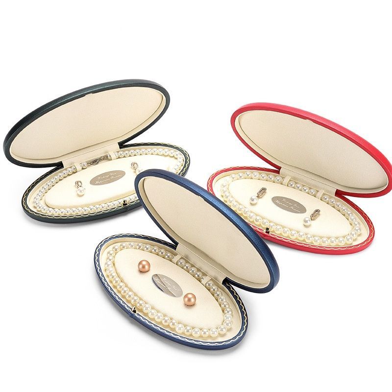 China Manufacturer Wholesale Custom Microfiber PU Leather Jewelry Stud Earrings Storage Box Pearl Necklace Jewelry Box Gift Box