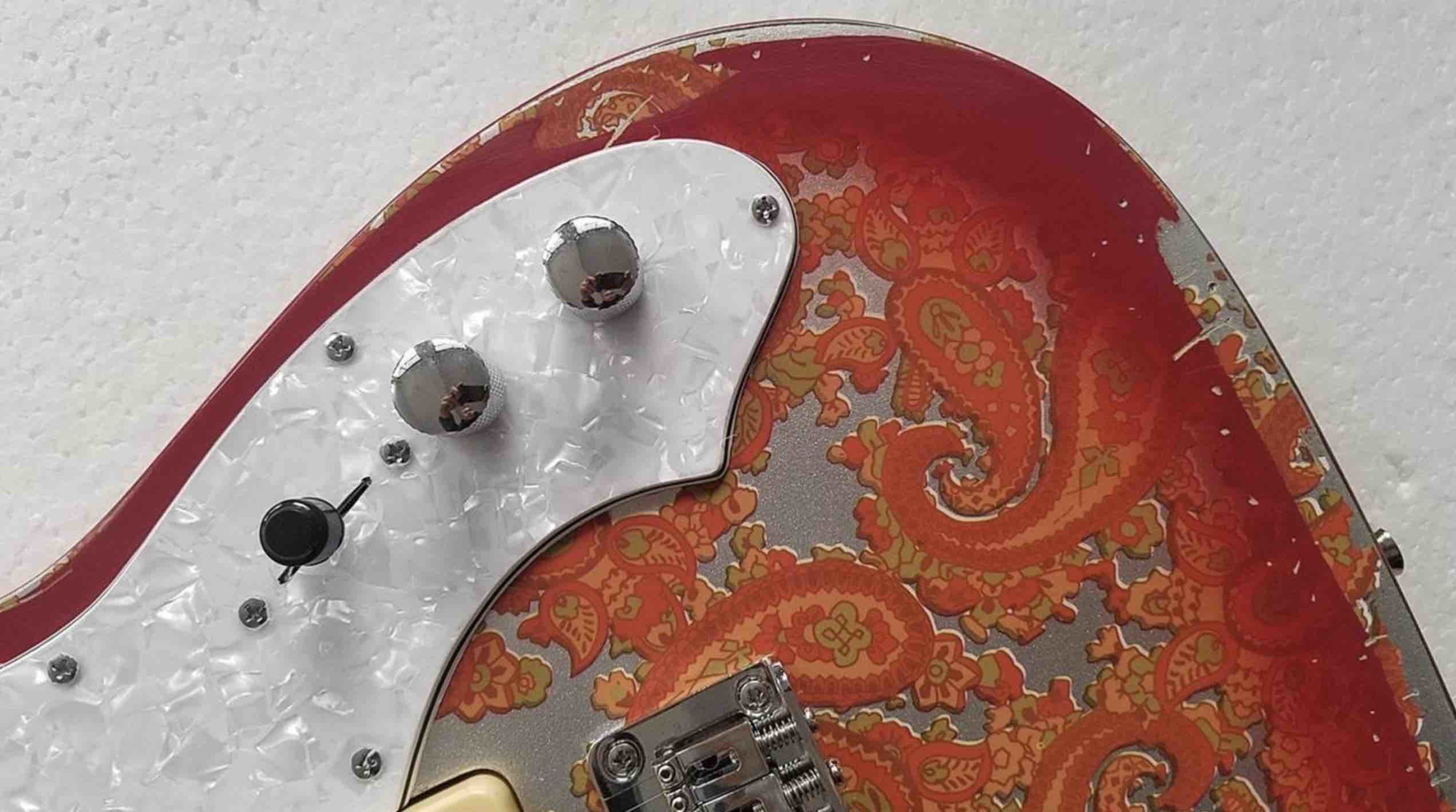 Custom Flower Power F-Holes Tele Electric Guitar
