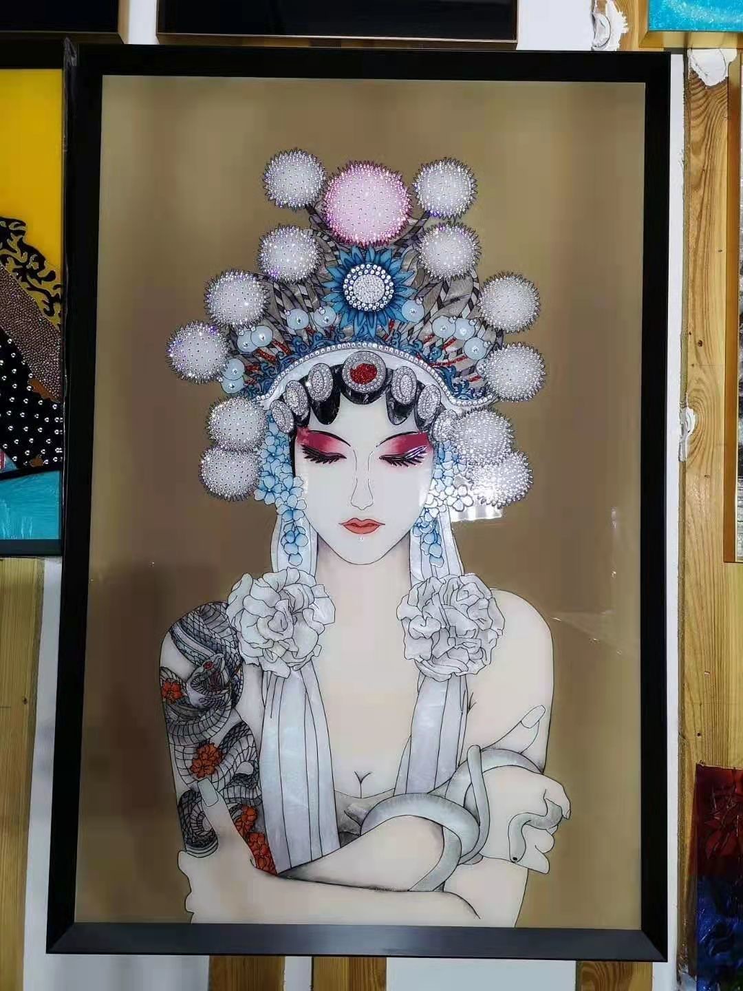 Enamel Flat Decorative Tempered Art Glass 12mm Thickness For Building Wall