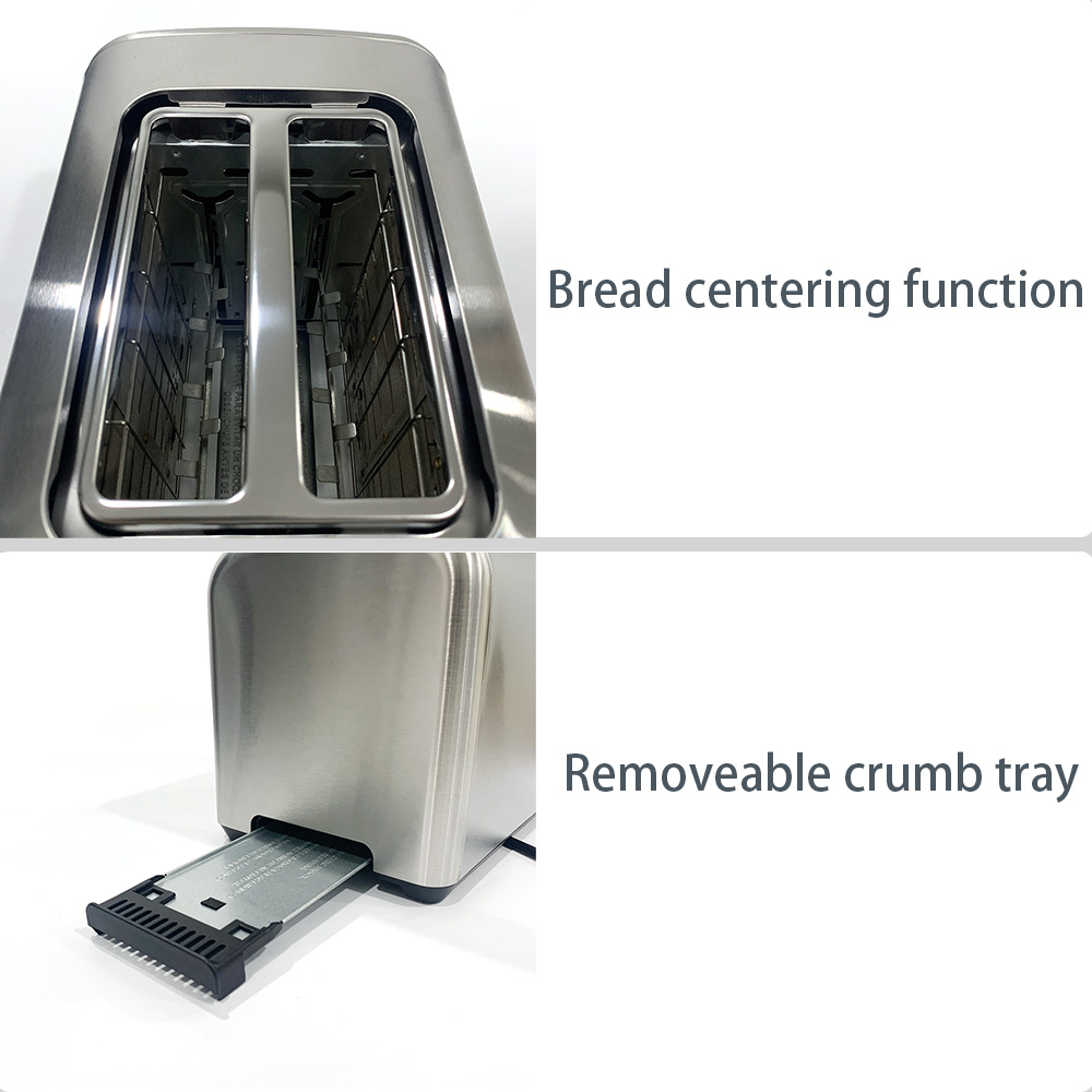 Led Display 900W Digital Bread Toaster 2 Slice Extra Wide Slot Compact