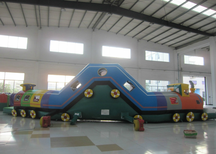 Smooth Funny Inflatable Obstacle Courses High Durability 14 X 1.8 X 3.3m Customized