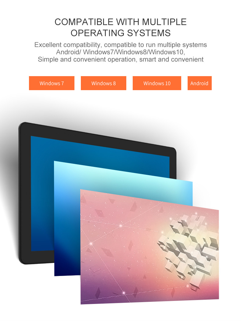 HD Computer Android Capacitance 55 Inch Wall Mounted Lcd Monitor Touch Screen