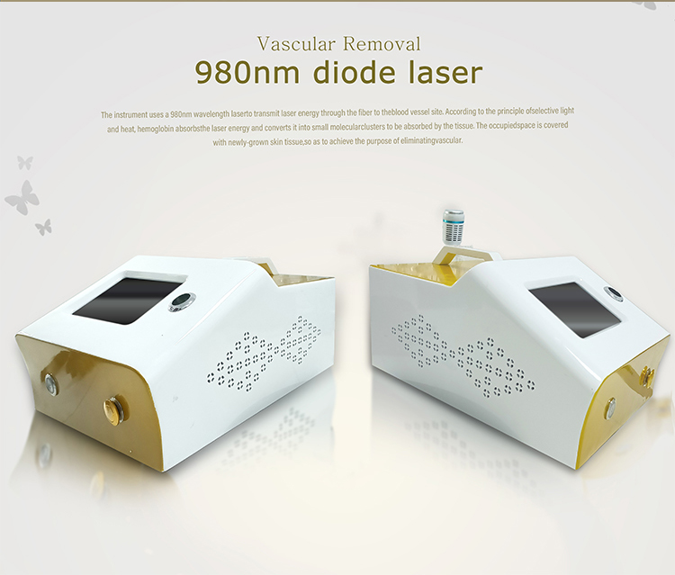 Diode Laser Spider Vein Removal Machine Air Cooling Nail Fungus Treatment 980nm