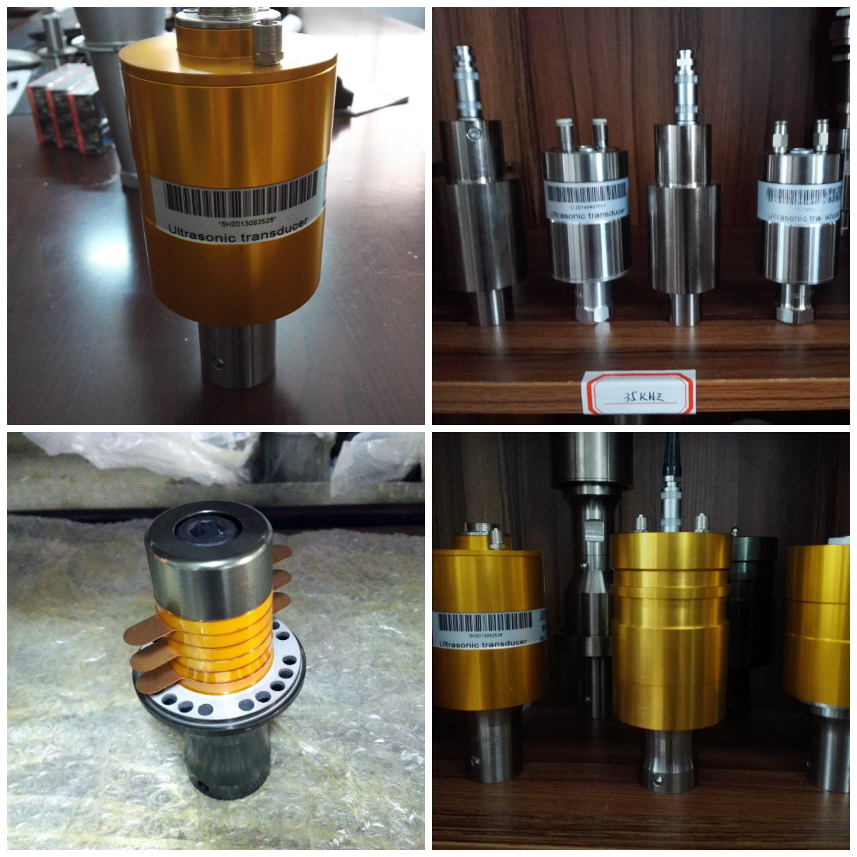 20Khz 1500W Ultrasonic Converter Replacement Branson 803 , Golden Electroplate Surface